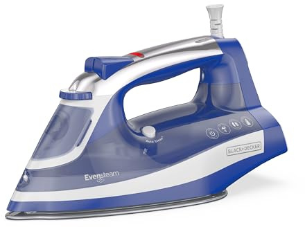 BLACK+DECKER One Step Steam Iron, EvenSteam Soleplate & Smart Steam Control with Easy-Fill Water Tank and 3-way Automatic Shutoff
