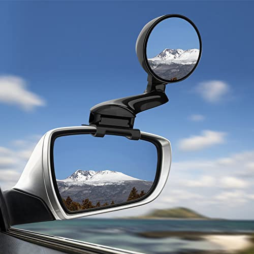 Ygmylandbb Miroir D'angle Mort pour Voiture à bras long, Angle réglable Rétroviseur de Voiture Latéraux Grand Angle Miroir pour Les Voitures, droite 1pcs