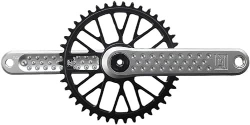Kurbelgarnituren Rennrad-Kurbelgarnitur, hohl, integriertes GXP-Kurbelarm-Set, 165/170/175 mm, 40/42/44/46/48 Zähne, einzelnes Kettenblatt, Kurbelgarnitur 8–12 ( Color : Silver 170mm , Size : 44T )