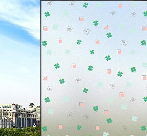 Fensterfolie Grünes Gras Fensterfolie Blickdicht Sichtschutzfolie Fenster Anti-UV Fensterfolie Sichtschutz Klebefolie Fenster für Zuhause Büro Milchglasfolie 50x100cm