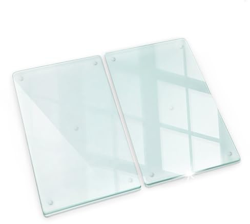 Wallfluent Planche à Découper 2x30x52 cm Verre Trempé Transparente Résistant à la chaleur Pour la cuisine