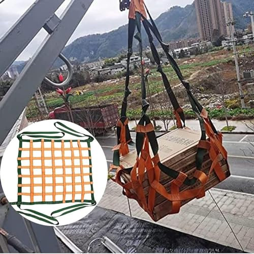 SSDDLZEQ Lastenhebenetze, Paletten-Frachtnetze, Hebenetze for schwere Lasten, Schlingen-Hängenetze, Schlingen-Hebenetze (Size : 2 X 2M/Mesh 20cm/Load 3.5t)