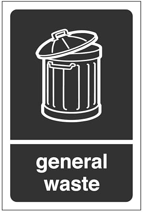 General waste stickers - safety signs(Pack of 10) - High tack self-adhesive sticker (150mm x 100mm) Viewing Distance within 3m.
