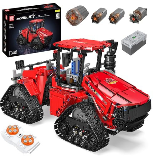 Mould King 18020 Technik Fernbedienung Traktor Bauklötze Bausatz, MOC Elektrischer Quadtrac 600 Spurtraktor, Schwere Baufahrzeug Traktor Klemmbausteine Spielzeug für Kinder/Erwachsene(1698+ PCS)