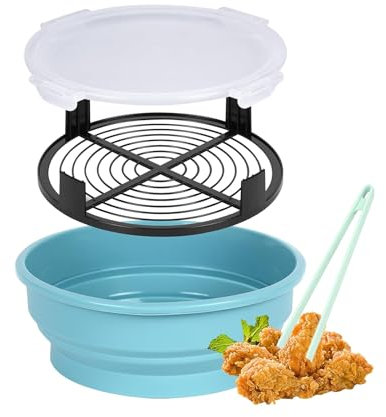mumisuto Better Breader Shaker Bowl, 10 * 3.5 Inch Batter Bowl, 2800ml Breading Shaker with Clips for Frying Fish Fried Chicken Wings Onion Rings