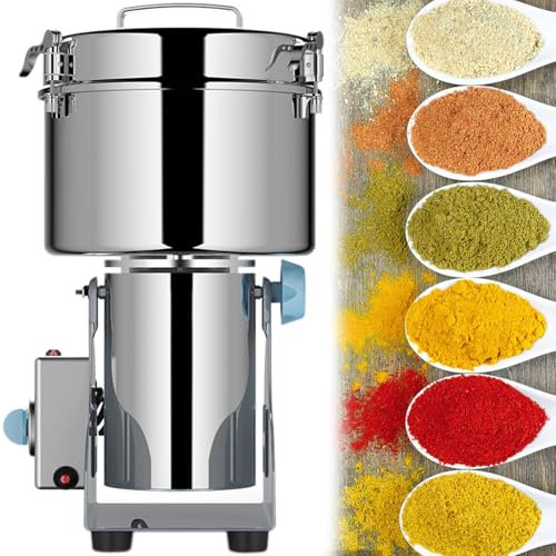 ROGHA Macinino Elettrico per Cereali, Cereali Spezie Hebals Cereali Macinacaffè per Alimenti Secchi Macinacaffè Gristmill Farina in Polvere Frantoio,4500g