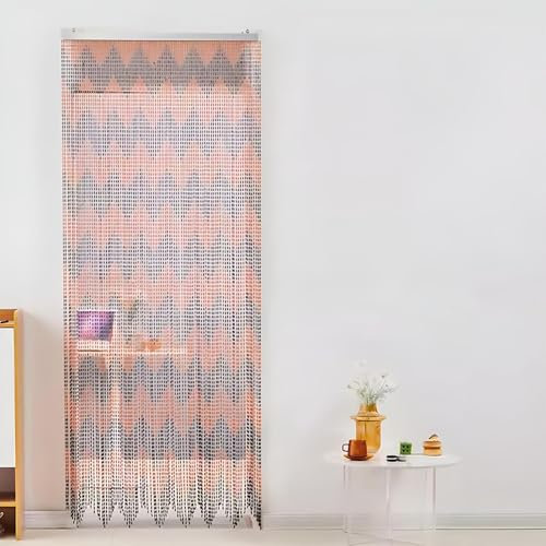 Eiauiuo Perlenvorhang Innen Raum Dekorativer Teiler Fadenvorhang Aus Acryl Perlen Und Aluminium Schiene Hängender Türvorhang Für Zuhause Büro Tür Fenster(Wellen,130x230cm(130 Stränge))