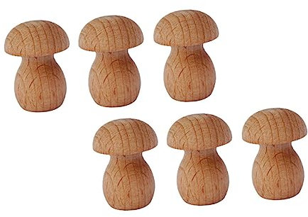 SHINEOFI 6stücke Teiliges Mini Holzpilz Zum Bemalen Diy Holzdeko Pilze Aus Nachhaltigem Holz Kreative Desktop Deko Für Basteln Und Garten Naturbelassene Holzfiguren Für Individuelle Gestalt