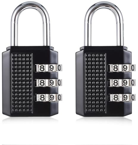 2 Pcs Combination Lock Resettable 4 Digit Padlock Heavy Duty Lock for School Gym Locker Fence Gate Toolbox Employee Hasp Locker Reel Cabinet Storage Door