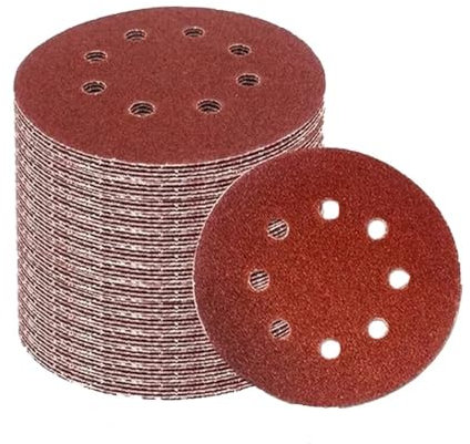 8 trous 125 mm papier de verre bois disque de meulage en métal outil de polissage abrasif disques de ponçage 40/1000/2000 grains, grain 1200, 100 pièces