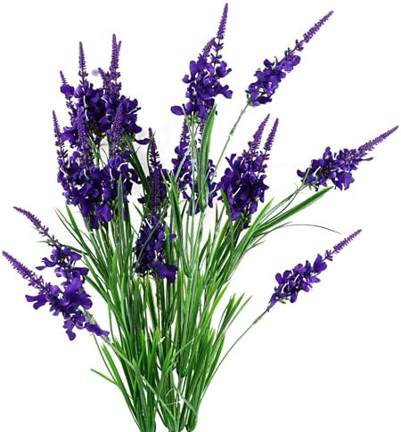 PDL – Pegdev - Pack of 6 Artificial Larkspur Stems 80cm – Silk Flowers in Purple for Floral Arrangements and Home Décor