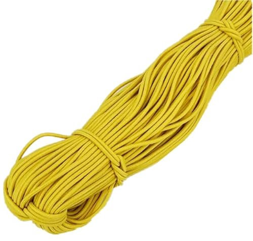 Cordón elástico colorido de 2 mm, banda elástica redonda para accesorios de costura, línea de goma amarilla, suministros de manualidades para proyectos domésticos