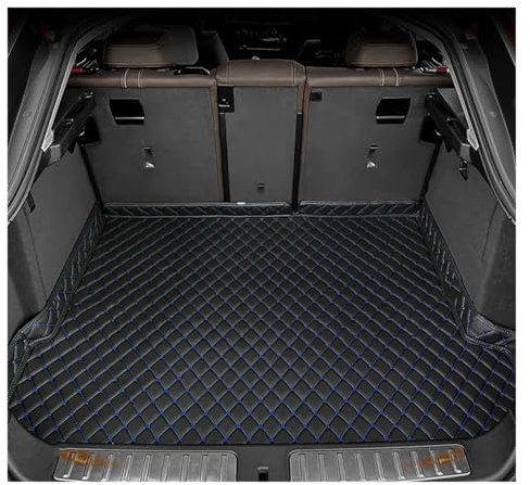 YSQOFDNFD Kofferraumwanne Kofferraummatte für VW für Touran L 5-Sitzer 2016 2017 2018 Custom Car Zubehör Auto Innendekoration Gummimatten(Black-Blue)