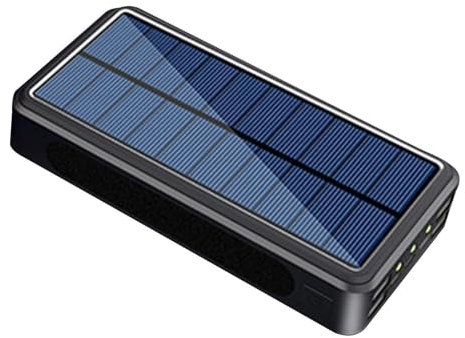 Power Bank Solar – Cargador solar portátil, gran capacidad 30000 mAh | Cargador USB para teléfono con luz LED para camping, fuente de alimentación para exteriores resistente, diseño ligero