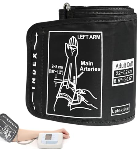 Blutdruckmanschette, 1 Artikel Blutdruckmessgerät Oberarm Große Manschette, Universal Manschette für Blutdruck, 22-52cm Armumfang, Kompatibel mit den Meisten Blutdruckmessgeräten