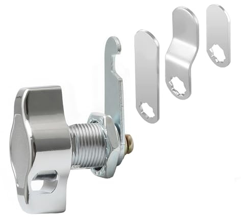 Drehriegelschloss, Schlüsselloses Nockenschloss, Schrankschlösser | Universal Spindschloss mit 4 Verschiedene Schlossplatten | Für Metallschränke, Holzschränke (20mm)