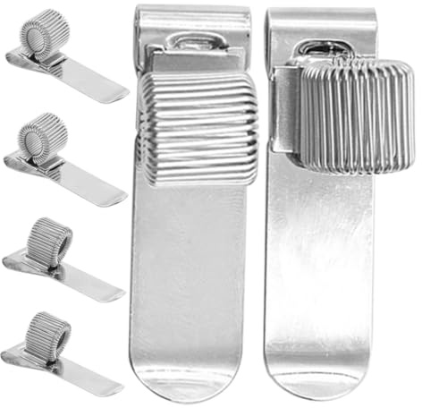 Angoily Porte-stylo Clip à Ressort Métallique 6 Pièces, Pince Porte-crayon Multifonction en Acier Manganèse Nickelé, pour Bureau et Cahier, Accessoire Pratique pour Étudiants