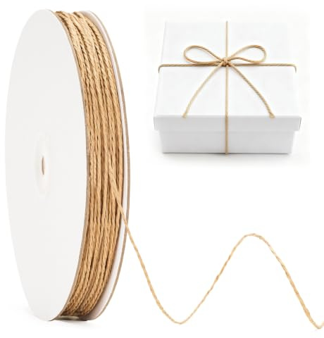 jijAcraft 2mm Brown Paper Twine: 100M Natural Paper String Twine | 2-Ply Rustic Craft String for Gift Wrapping, DIY Crafts, Wedding, Christmas, Floral Decoration