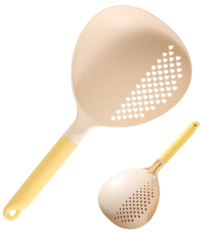 Cucchiaio Colino – Mestolo Da Cucina In Nylon Resistente Al Calore | Grande Cucchiaio Forato Scolatore | Utensile Da Cucina Alta Temperatura Con Manico Ergonomico In Silicone | Per Pasta, Ravioli, Ver