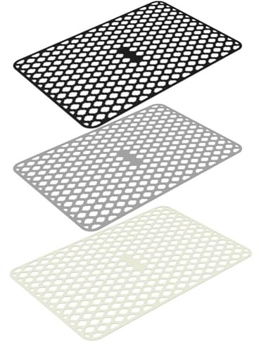 RichVibe Refrigerator Liners Shelves, Silicone Fridge Mats with Non-Slip Textured, Clear Grip Shelf Liner Kitchen, Cabinets, Drawers, 44.5 x 29.5 cm, Pack of 1
