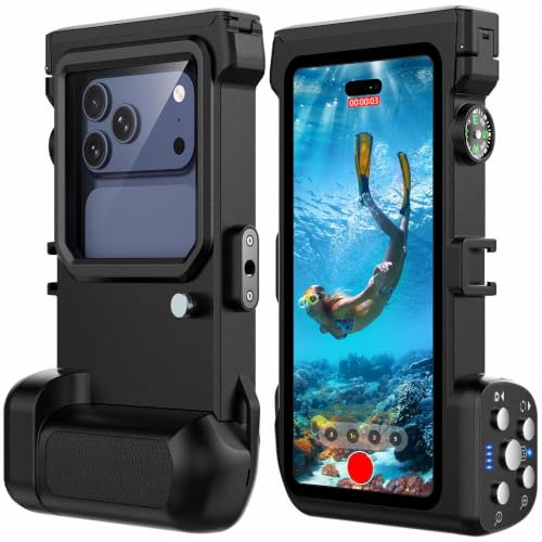 Focusor Custodia 15M Impermeabile Universale con Bluetooth Subacquea, Nero | Compatibile con Smartphone 4.7-6.9'',IPX8 Cover Subacquea Professionale,Asciutta Bors,iPhone Samsung Google XiaoMi Huawei ecc