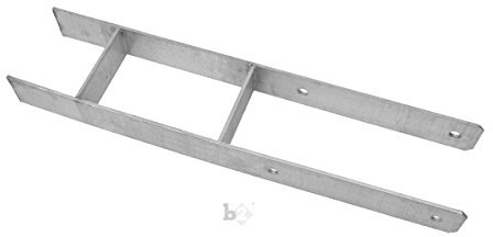 b2 Pfostenträger Pfostenanker H-Form verzinkt 161x5,6x600 mm mit Schrauben
