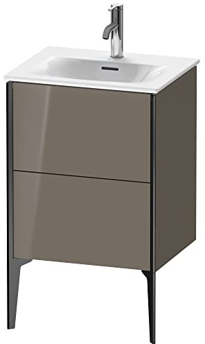 Duravit XViu 4069 Waschtischunterbau stehend, 2 Auszüge, für Waschtisch Viu 234453, 510x420 mm, Farbe (Front/Korpus): schwarz matt/Flannel Grey hgl. - XV40690B289