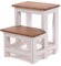 PFLANZENTREPPE Step | 46x37x37 cm (HxBxT), Altholz, zweistufig | rustikales Blumenregal, Pflanzenhocker, Deko-Ständer, handgefertigt | Farbe: 06 weiß-Landhaus