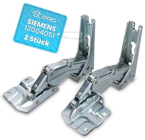 DL-pro Lot de 2 charnières de porte pour Bosch Siemens Neff Constructa 12004051 - En métal - En haut et en bas - Pour réfrigérateur, congélateur, congélateur