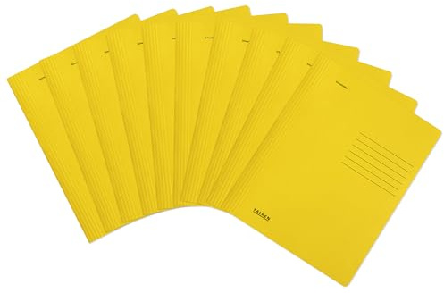 FALKEN 10x Karton-Schnellhefter Intensiv gefaltet DIN A4 gelb | Made in Germany kaufmännische und Behördenheftung Blauer Engel ideal für Büro und Schule Hefter