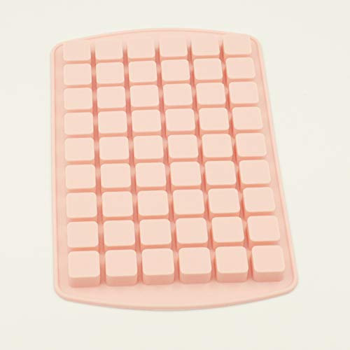 Selecto Bake 54 Cavities Square Caramel Candy Silicone Molds, Chocolate Truffles, Grid Fondant, Hard Candy Pralines Gummy Jelly Mold Pink