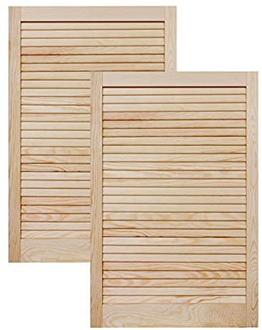 ben+camilla.com Lamellentür Holztür Natur 993 x 594 x 21 mm mit geschlossenen Lamellen für Regale, Schränke, Möbel | Kiefer Holz unbehandelt | Doppel-Paket 2-er Pack