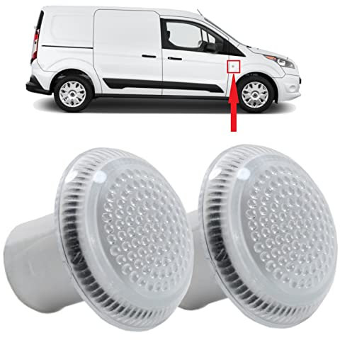 BIAREN 2x Side Marker Indicator Repeater Light Lamp Lens Clear For Ford Transit Tourneo Connect 4972773 9T1613K376AA