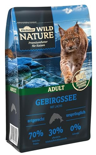 Dehner Wild Nature Katzenfutter Gebirgssee, Trockenfutter getreidefrei / zuckerfrei, für ausgewachsene Katzen, Lachs, 1.5 kg
