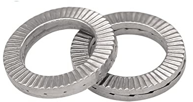 LOEASE 20/10/ 5 Paires (2 pièces collées) rondelles autobloquantes véritable cale Acier Inoxydable M3 M4 M5 M6 M8 M10 M12 M14 M16 M18 M20 M22 (Color : Stainless Steel, Size : M16 x5pairs)