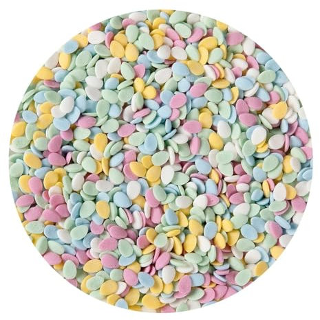 BrandNewCake® Confettis Comestibles en Forme d'Œuf 70g - Décoration pour Gâteaux - Sprinkles Colorés - Idéal pour Pâtisserie et Fêtes