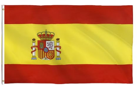 Banderas de España de 240 x 150 cm, bandera españa grande banderines para el Día Nacional, Vacaciones, Fiestas, desfiles, Juegos de fútbol, Eventos Deportivos, Decoraciones de Bares