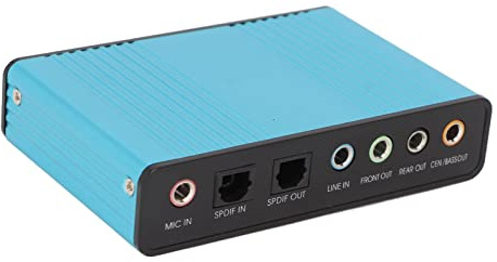 Tarjeta de Sonido USB de 5.1 Canales, Tarjeta de Sonido Externa de Grabación de Reproducción Analógica para Computadora Portátil PC con Múltiples Interfaces, Frecuencia de (Blue)