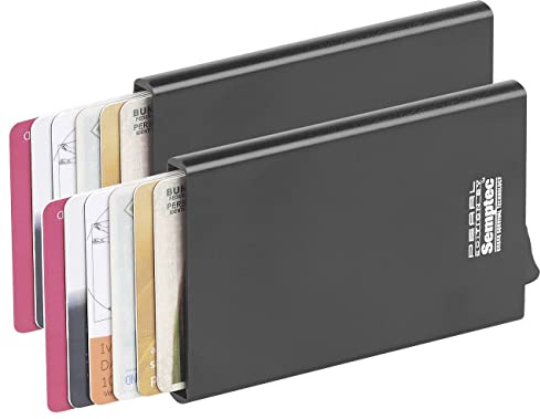 Semptec Urban Survival Technology EC Karten Etui: 2er-Set RFID-Kartenetuis, Auswurf-Mechanismus, für EC-Karten u.v.m. (RFID Kartenetui, Geldbörse mit Kartenauswurf, CAD)