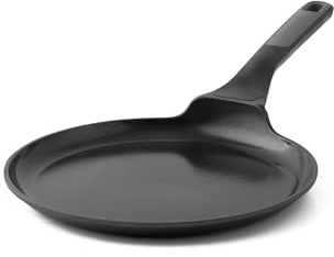 BergHOFF Leo Stone+ Pfannkuchenpfanne aus gegossener Keramik, antihaftbeschichtet, 25 cm, Schwarz