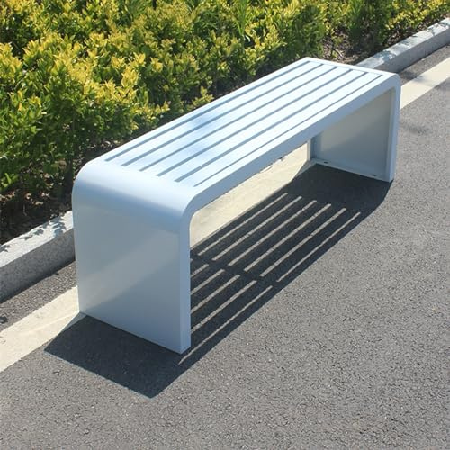 GAMAK Gartenbank Metall Wetterfest, Gartenbank 3sitzer, Parkbank Eisen Bank Blumenbank Gartenbank Metall Gartenmöbel für Garten Park Balkon (Color : White, Size : 120cm)