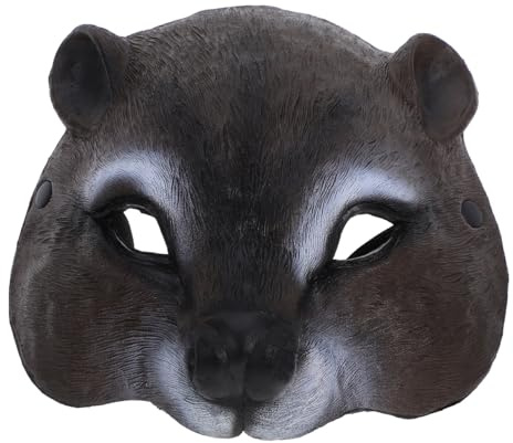 Holibanna Máscara de Ardilla Media Cara de PU para Cosplay y Accesorio de Realista para Halloween Sociales