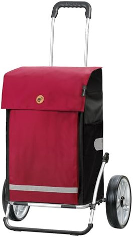Andersen Einkaufstrolley - klappbar - 61 Liter - Aufhängung für Einkaufswagen - belastbar 50 kg - Aluminium - Trolley - Kugellager-Rad Ø 25 cm - Cargo Shopper XXL Martje rot
