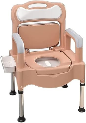 DDNGEJ Klappbarer Toilettenstuhl/Duschstuhl, Nachttischstuhl, höhenverstellbarer Toilettenstuhl, Toilettenstuhl mit Armlehnen für das Badezimmer, Rutschfester Duschstuhl, max. 300 kg Toilette
