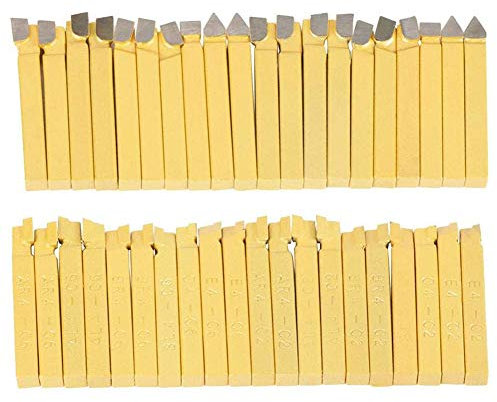 20Pcs 1/4” Lathe Tools for Metal Lathe Tooling,Metal Lathe Cutting Tools Cutting Turning Tool Set Carbide Tipped Welding Milling Cutting Turning Tool Set