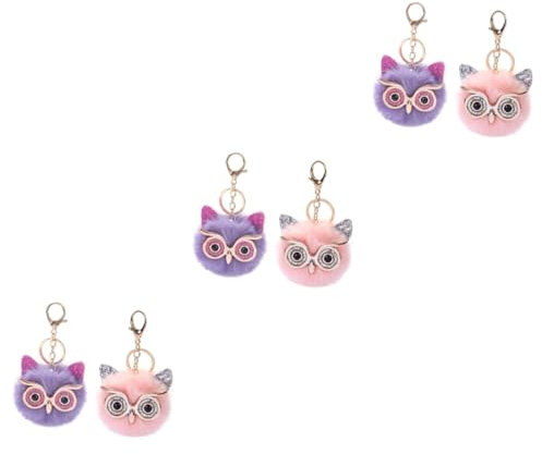 SOIMISS 6stücke Niedliche Eule Schlüsselanhänger Cartoon Design Hängende Ornamente Für Taschen Rucksäcke Und Autoschlüssel Kreatives Schlüssel-pendant Weich Und Praktisch
