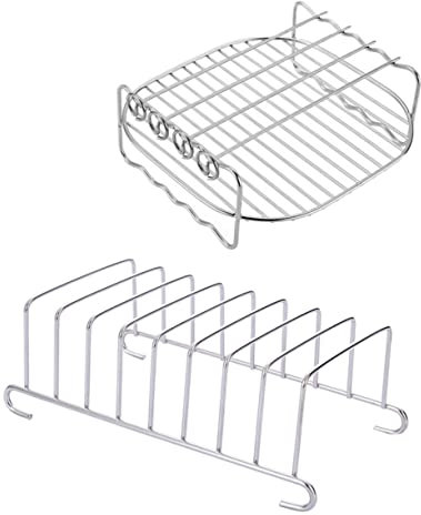Homoyoyo Edelstahl Grillkorb Und Toasthalter Für Heißluftfritteusen Zubehör Spülmaschinenfest Hitzebeständig Rostfrei Für Grillzubehör Und Toasten