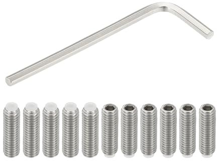 PATIKIL Vis Sans Tête M6x20mm Pointe en Nylon, 10Pcs Boulon à Tête Creuse Hexagonale Métrique en Acier Inoxydable 304, Anti-Dérapant, Entraînement Hexagonal Interne Avec Clé à Molette