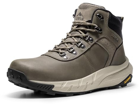 NORTIV 8 Herren Wasserdichte Wanderschuhe,Olive,42