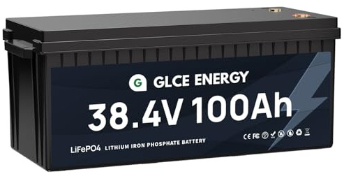 GLCE ENERGY 36V(38.4V) 100Ah LiFePO4 Batterie, 3840Wh Lithiumbatterie mit Grade A Zellen und 100A BMS, 4000~15000 Zyklen, Perfekt für Solar, Wohnmobile, Household Application